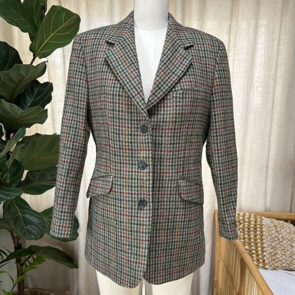 Wool Cashmere Tweed Plaid Blazer Jacket Heritage Classic Donegal Ireland, M - Picture 12 of 15